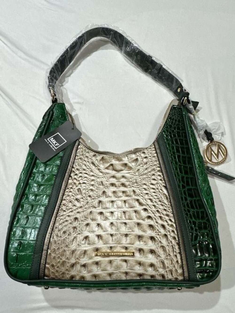MKF Collection Becket Faux Crocodile-Embossed Vegan Leather Shoulder Bag